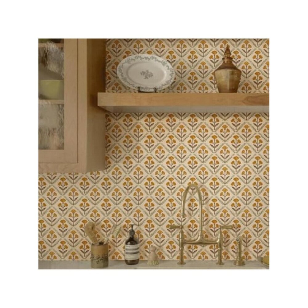Stylish Yellow Floral Peel Stick Wallpaper Contact Paper